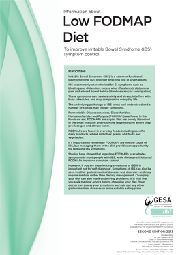 Low FODMAP Diet to Improve Irritable Bowel Syndrome (IBS) Symptom Control