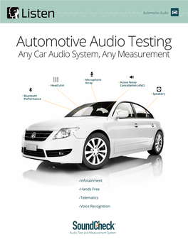 Automotive Audio Testing Any Car Audio System, Any Measurement
