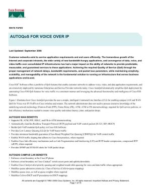 Autoqos for Voice Over IP (Voip)