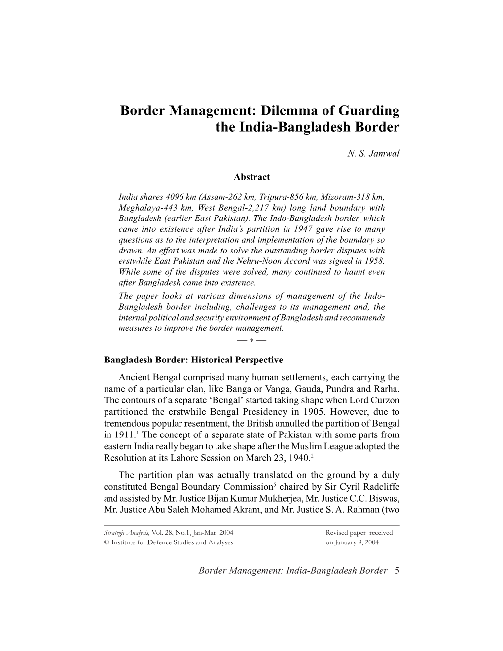 Dilemma of Guarding the India-Bangladesh Border