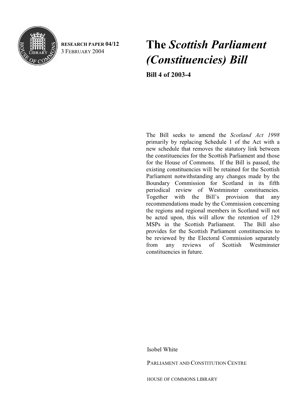 The Scottish Parliament (Constituencies) Bill 5