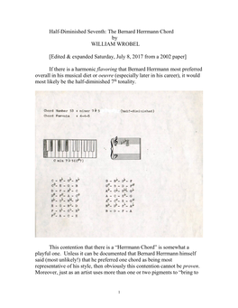 Half-Diminished Seventh: the Bernard Herrmann Chord by WILLIAM WROBEL