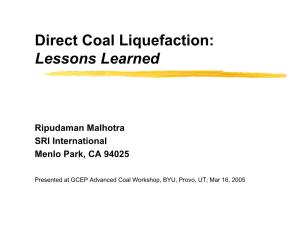 Direct Coal Liquefaction: Lessons Learned