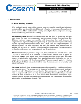 Thermosonic Wire Bonding