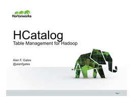 Table Management for Hadoop