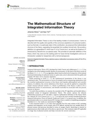 The Mathematical Structure of Integrated Information Theory