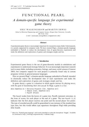 A Domain-Specific Language for Experimental Game Theory