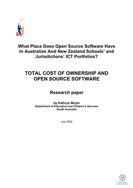 Total Cost of Ownership and Open Source Software