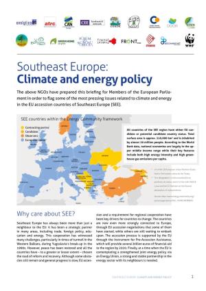 Southeast Europe: Climate and Energy Policy