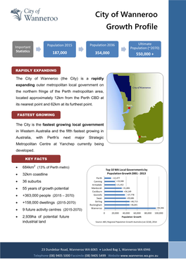 City of Wanneroo Growth Profile