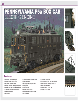 PENNSYLVANIA P5a BOX CAB ELECTRIC ENGINE