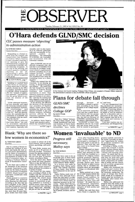 O'hara Defends GLND/SMC Decision