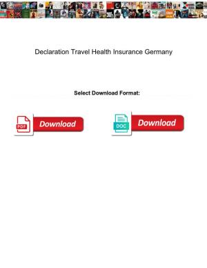 Declaration Travel Health Insurance Germany