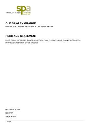 Old Sawley Grange Heritage Statement