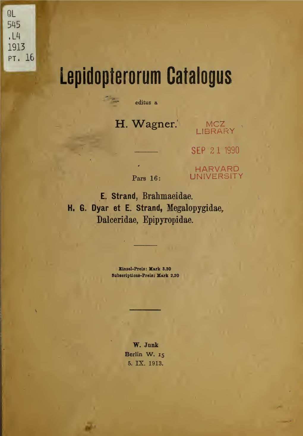 Lepidopterorum Catalogus
