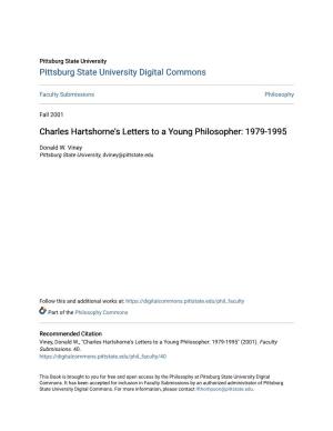 Charles Hartshorne's Letters to a Young Philosopher: 1979-1995