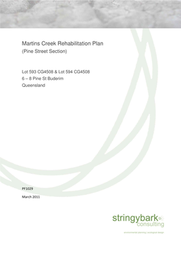 Martins Creek Rehabilitation Plan (Pine Street Section)