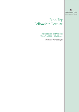 John Fry Fellowship Lecture
