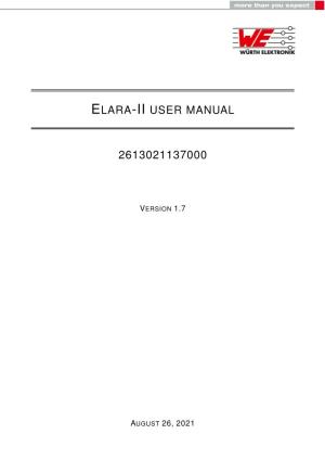 Elara-II User Manual Version 1.7 © August 2021 1 Manual FW HW Notes Date Version Version Version
