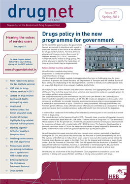 Drugs Policy in the New Programme for Government