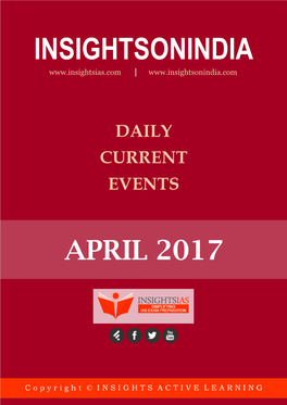 Insights April 2017 Current Affairs