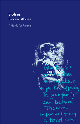Sibling Sexual Abuse a Guide for Parents