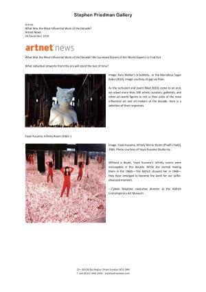 Artnet News 26 December 2019 What Was the Most Influential Work Of