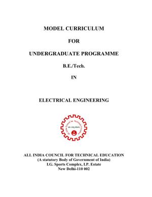 Model Curriculum for Undergraduate Programme