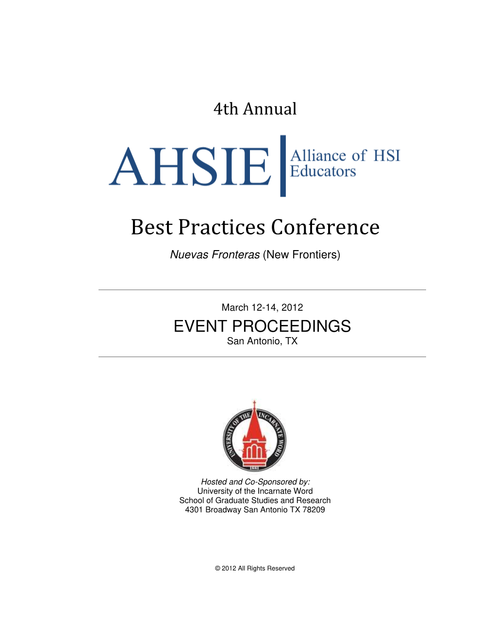 4Th Annual AHSIE Conference