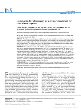 Gamma Knife Radiosurgery As a Primary Treatment for Central Neurocytoma