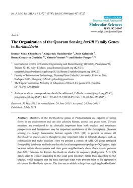The Organization of the Quorum Sensing Luxi/R Family Genes in Burkholderia