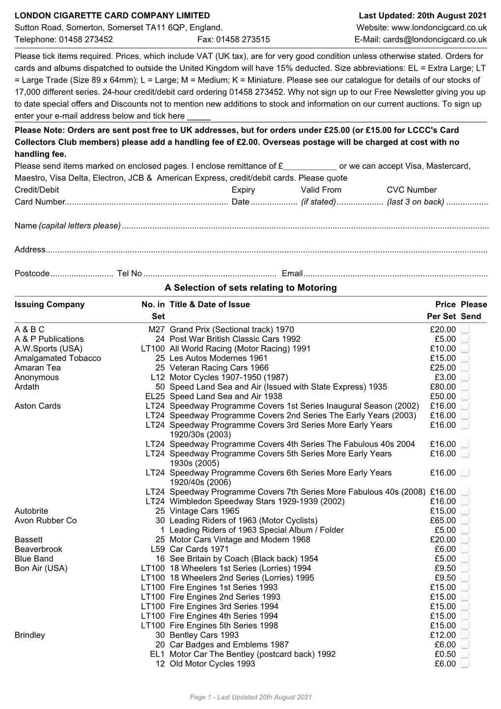 LCCC Thematic List