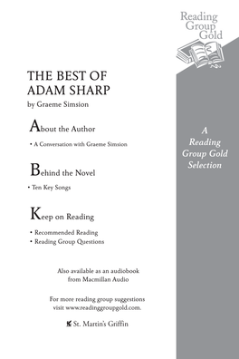 THE BEST of ADAM SHARP by Graeme Simsion