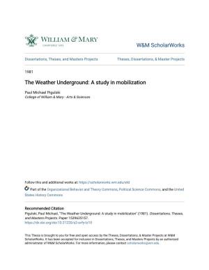 The Weather Underground: a Study in Mobilization