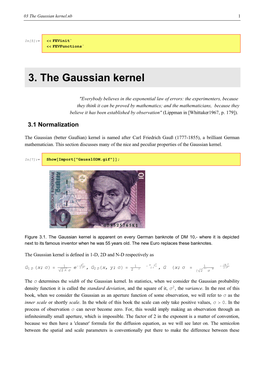 3. the Gaussian Kernel