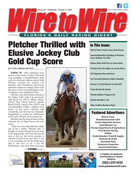 Pletcher Thrilled with Elusive Jockey Club Gold Cup Score