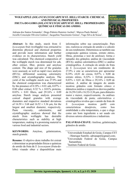 1 Revista Agrotecnologia, Ipameri, V.11, N.2, P.1-13, 2020 WOLFAPPLE