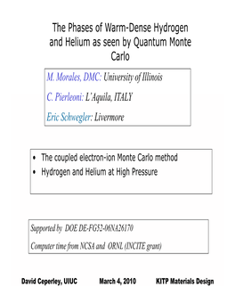 The Phases of Warm-Dense Hydrogen and Helium As Seen by Quantum Monte Carlo M