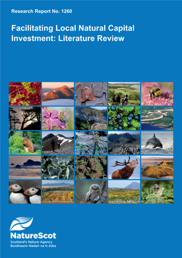 Facilitating Local Natural Capital Investment: Literature Review RESEARCH REPORT