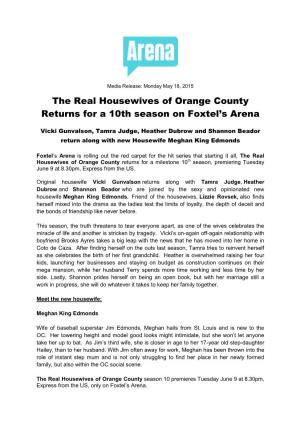 The Real Housewives of Orange County Returns for a 10Th Season on Foxtel's Arena