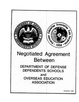 Negotiated Agreement Between Department of Defense