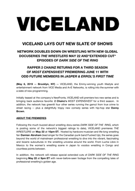 Viceland Lays out New Slate of Shows