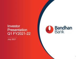 Investor Presentation Q1 FY2021-22