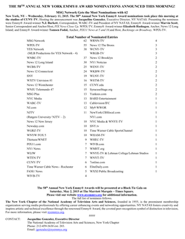 2015 NY Emmy Nominees Pr