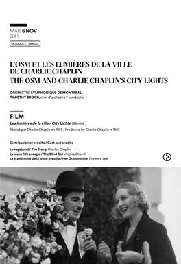 FILM Les Lumières De La Ville / City Lights (86 Min) Réalisé Par Charlie Chaplin En 1931