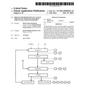 (12) Patent Application Publication (10) Pub. No.: US 2011/0262343 A1 Hojjatie Et Al