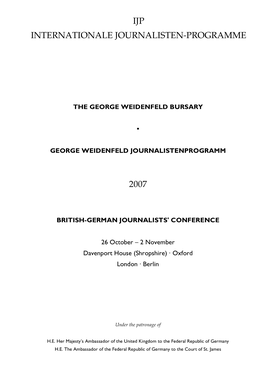 Ijp Internationale Journalisten-Programme 2007
