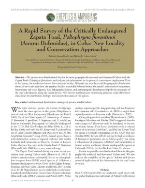 A Rapid Survey of the Critically Endangered