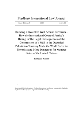 Building a Protective Wall Around Terrorists