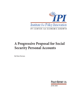 A Progressive Proposal for Social Security Personal Accounts